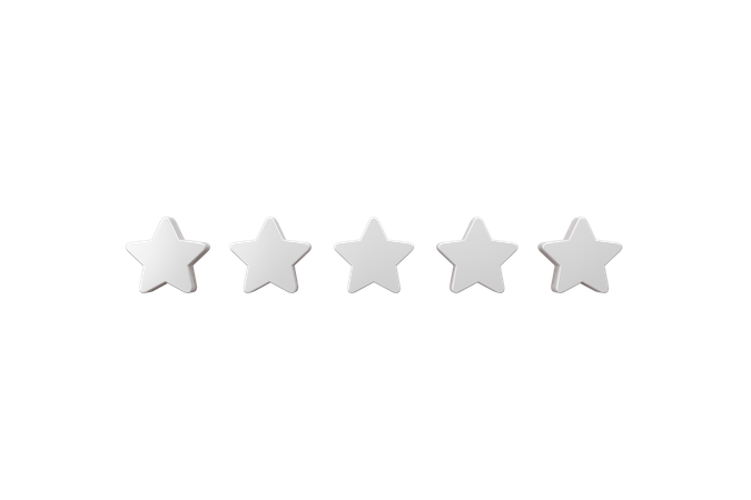 5 Star Rating  3D Icon