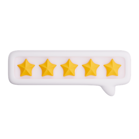 5 Star Rating  3D Icon