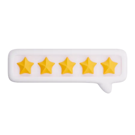 5 Star Rating  3D Icon