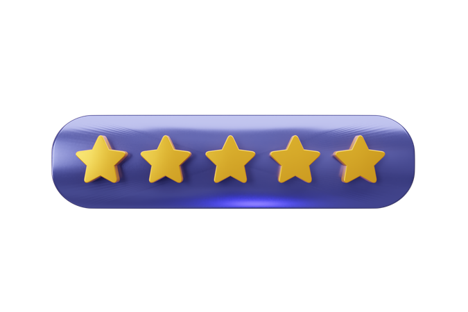 5 Star Rating  3D Icon