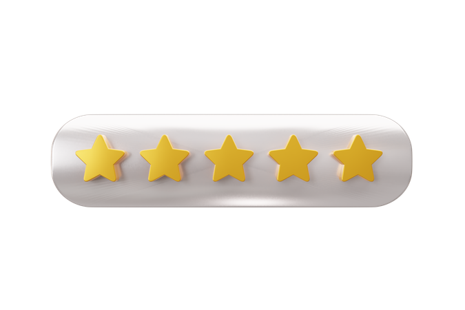 5 Star Rating  3D Icon