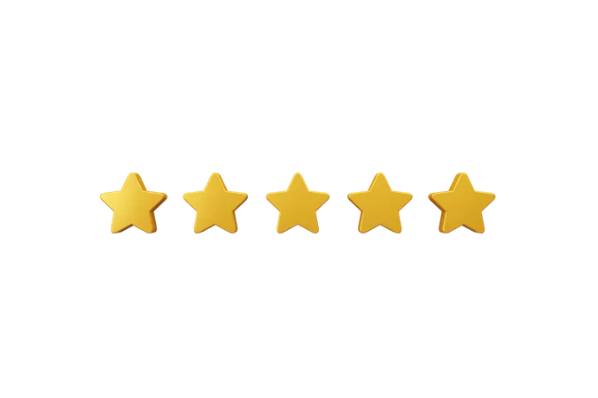 5 Star Rating  3D Icon