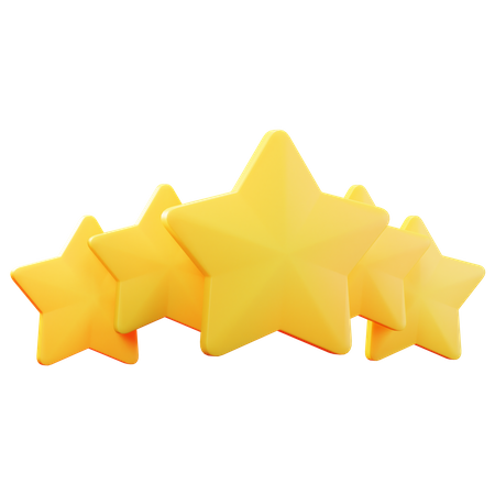 5 Star Rating  3D Icon