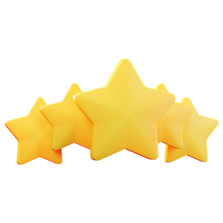 5 Star Rating  3D Illustration