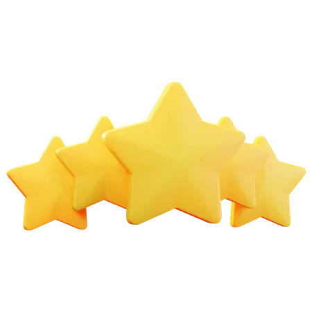 5 Star Rating  3D Illustration