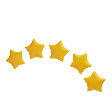 5 star rating 3D Illustration