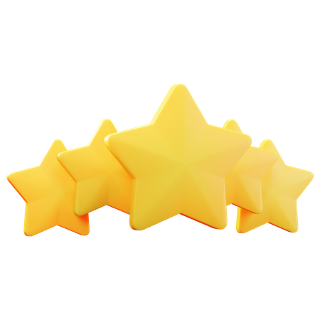5 Star Rating 3D Illustration