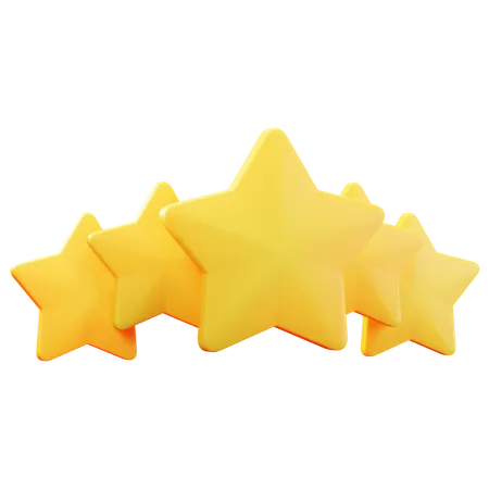 5 Star Rating 3D Illustration