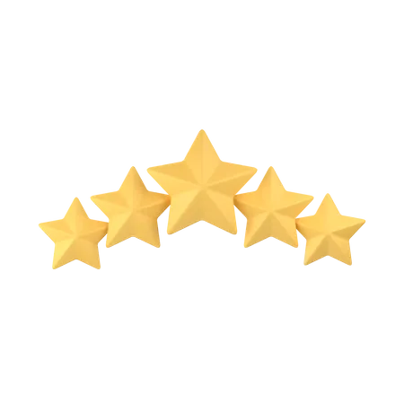 5 Star Rating  3D Icon