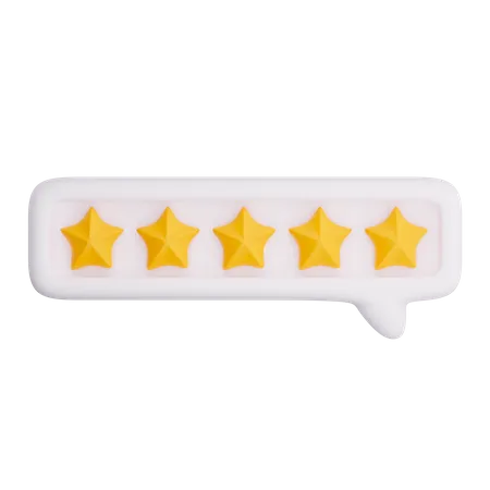3 D Bubble Rating Five Stars For Best Excellent Services Rating For Satisfaction 3 D 5 Star For Quality Customer Rating Feedback Concept From Client Employee Product Review 3 D 5 Star Vector Render 3D Icon