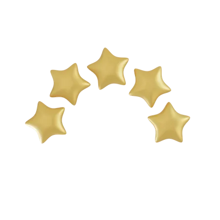 5 Stars  3D Illustration
