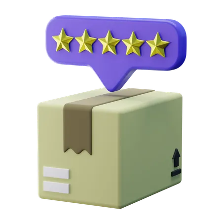 5 Stars Package Shipment  3D Icon