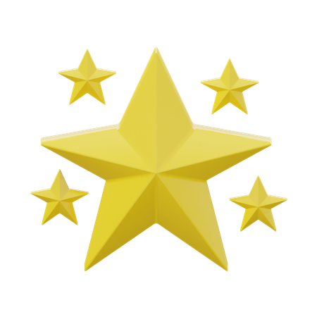 5 Stars Rating  3D Icon