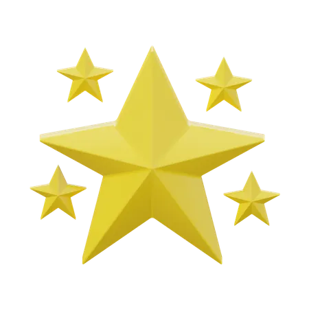 5 Stars Rating  3D Icon