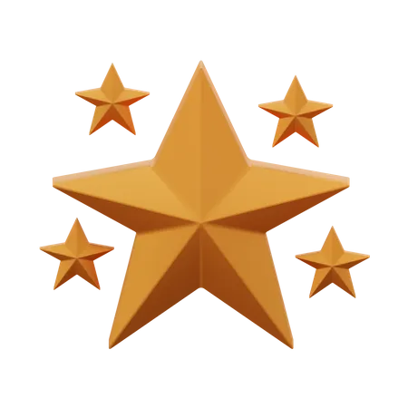 5 Stars Rating  3D Icon