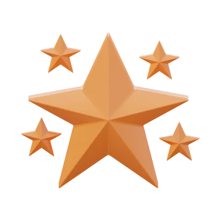 5 Stars Rating  3D Icon