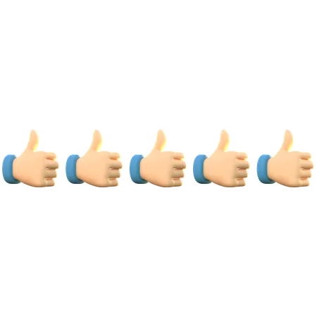 5 Thumb Rating  3D Emoji
