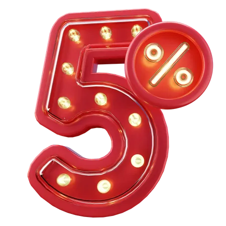 5% de descuento en venta  3D Icon