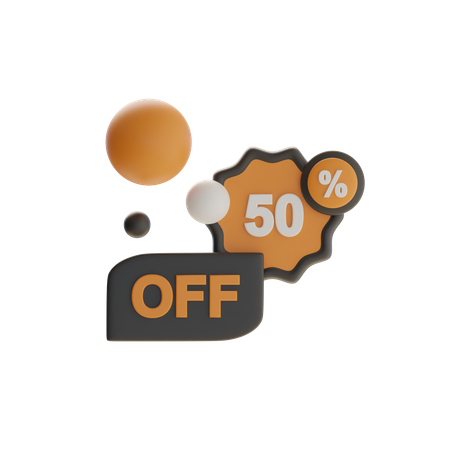 50 할인 배지  3D Icon