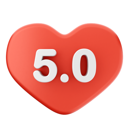 Reseña con calificación de amor de 5.0  3D Icon