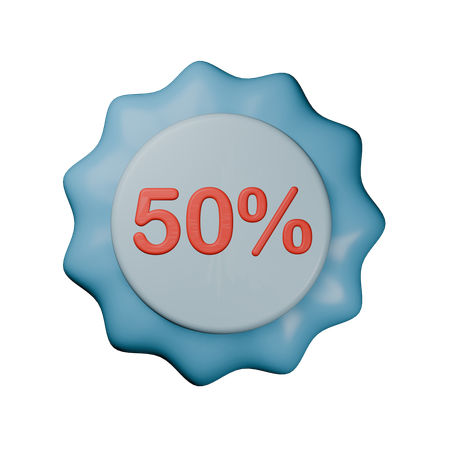 Selo de 50% de desconto  3D Icon