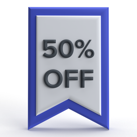 50 por cento de desconto  3D Icon