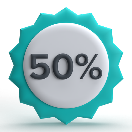 50 por cento de desconto  3D Icon