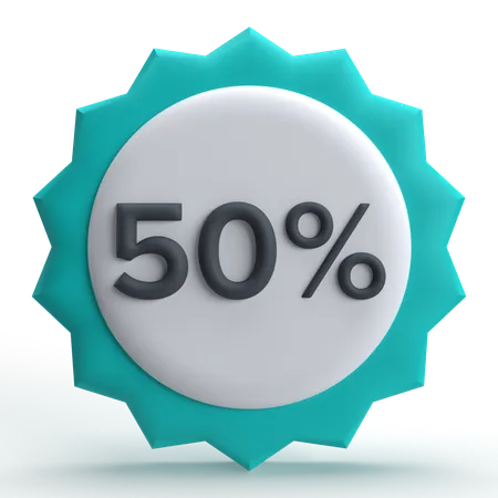 50 por cento de desconto  3D Icon