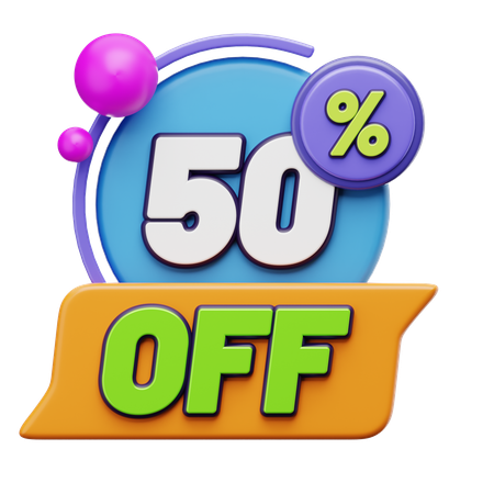 50% de desconto  3D Icon