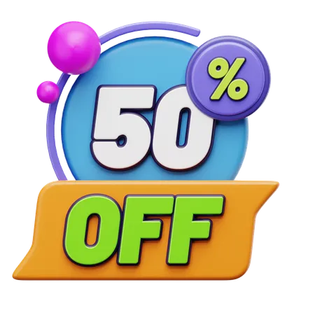 50% de desconto  3D Icon