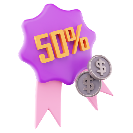 50% de desconto  3D Icon