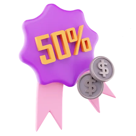 50% de desconto  3D Icon