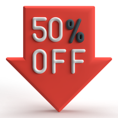 50% DE RÉDUCTION  3D Icon