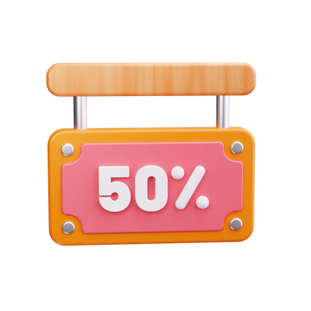 50% de desconto  3D Icon