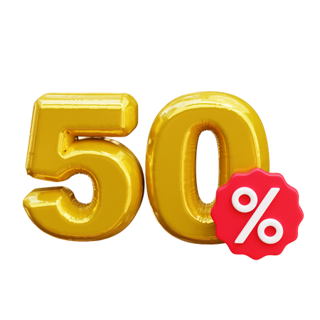 50 por ciento de descuento  3D Icon