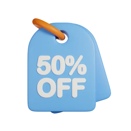 50% Discount 3D Icon  3D Icon