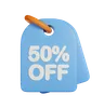 50% Discount 3D Icon