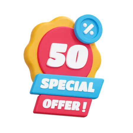 50 Discount Offer  3D Icon