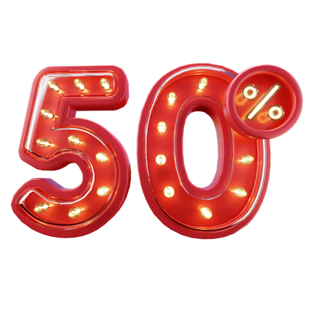 50% Discount Sale  3D Icon