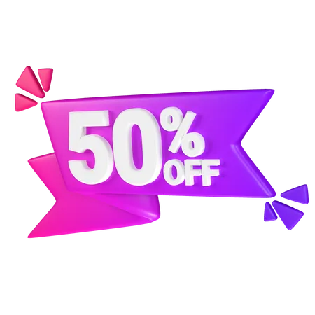 50% Discount Tag  3D Icon