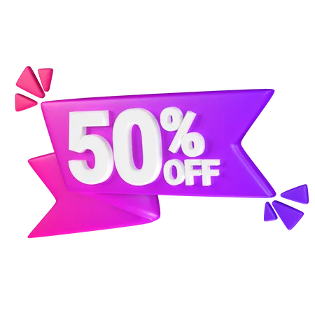 Etiqueta de descuento del 50%  3D Icon