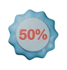 Insignia de 50% de descuento