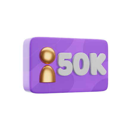 50 000 abonnés  3D Icon