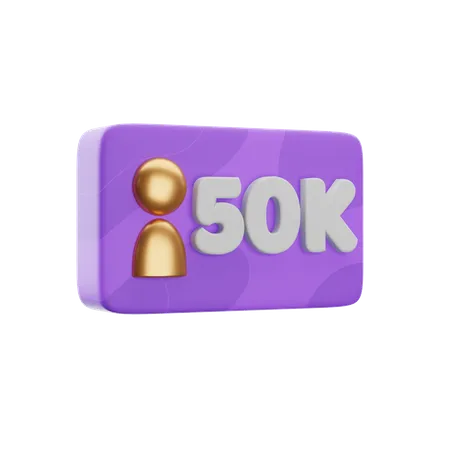 50 000 abonnés  3D Icon