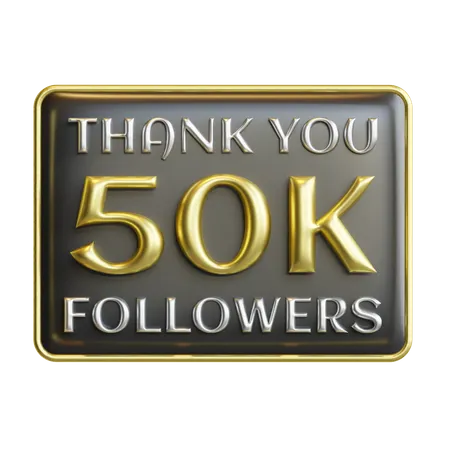 50 K Followers  3D Icon