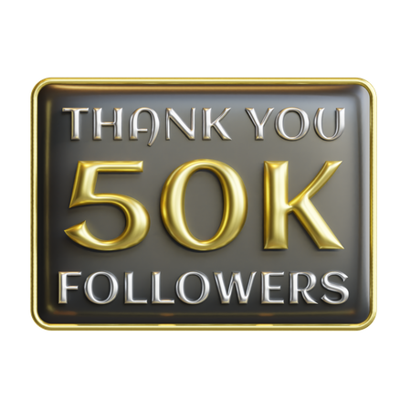 50 K Followers  3D Icon