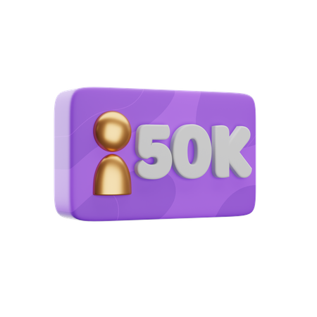 50 K Subscribers  3D Icon