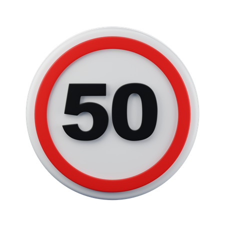 50 Maximum speed Sign 3d icon  3D Icon