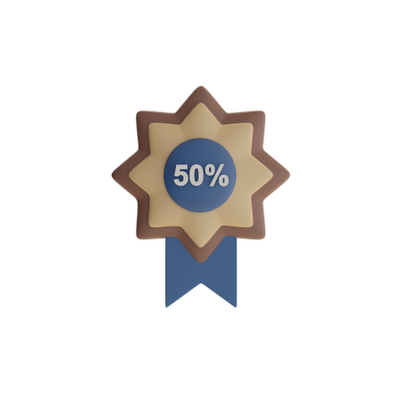 50 Off Badge  3D Icon