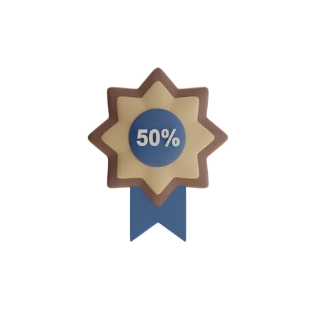 50 Off Badge  3D Icon